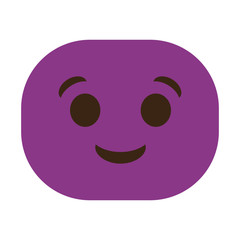 happy cartoon face icon over white background. colorful design. vector illustration