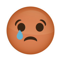 crying cartoon face icon over white background. colorful design. vector illustration