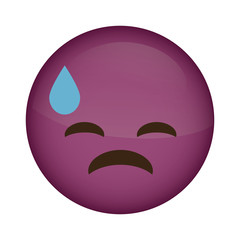 sad cartoon face icon over white background. colorful design. vector illustration