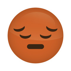 Obraz premium Disappointed cartoon face icon over white background. colorful design. vector illustration
