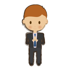 boy cartoon icon over white background. colorful design. first communion concept. vector illustration