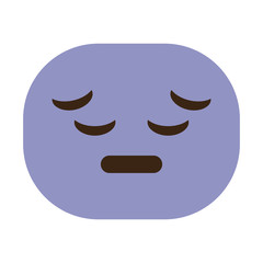 Disappointed cartoon face icon over white background. colorful design. vector illustration