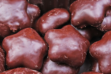 Chocolate coated gingerbread.