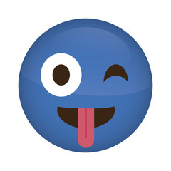 Obraz premium happy cartoon face icon over white background. colorful design. vector illustration