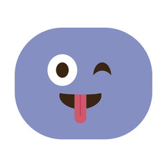 happy cartoon face icon over white background. colorful design. vector illustration