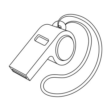 recommend clip art: Whistle football fan.Fans single icon in outline style vector symbol stock illustration.