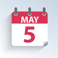 Vector illustration of the calendar May 5 Cinco de Mayo day in Mexico. Icon on light background