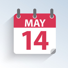 Vector illustration of the calendar of May 14 Mother's Day in the USA. Holiday day icon on light background