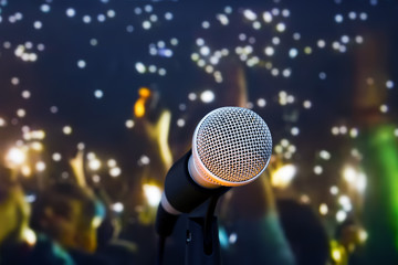 Microphone on stage during the concert