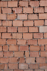 Wall of red bricks.