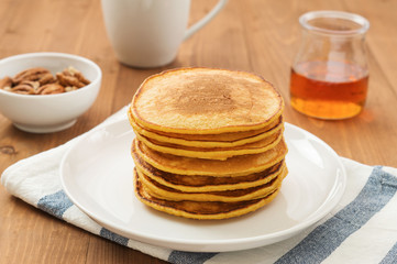 Vegan butternut squash puree pancakes