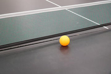 close up on ping pong net on the table