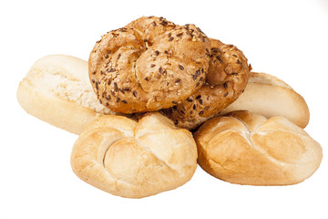 Bread bun buns on white background.