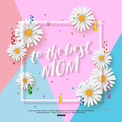 Mothers day greeting card design, vector illustration