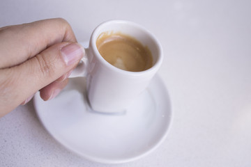 White mug of coffee