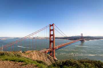Golden Gate Bridge and city Skyline - San Francisco, California, USA