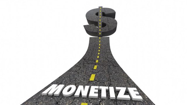 Monetize Road Word Dollar Sign Make Earn Money Revenue 3d Animation