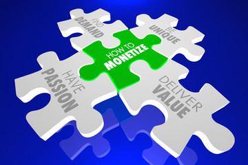 How to Monetize Puzzle Pieces Demand Deliver Value 3d Illustration