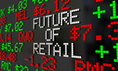 Future of Retail Stock Market Ticker Prices Valuation 3d Illustration