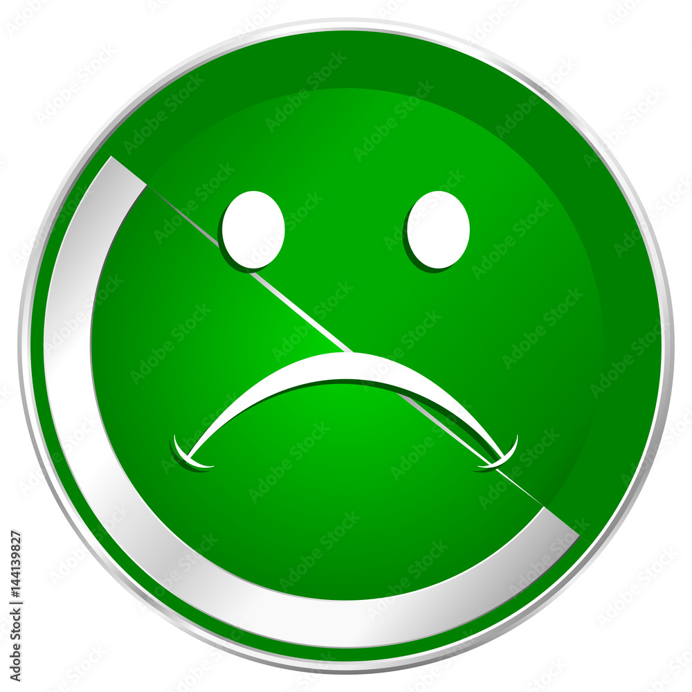 Poster Cry silver metallic border green web icon for mobile apps and internet.