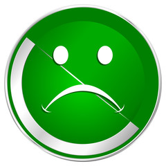 Cry silver metallic border green web icon for mobile apps and internet.