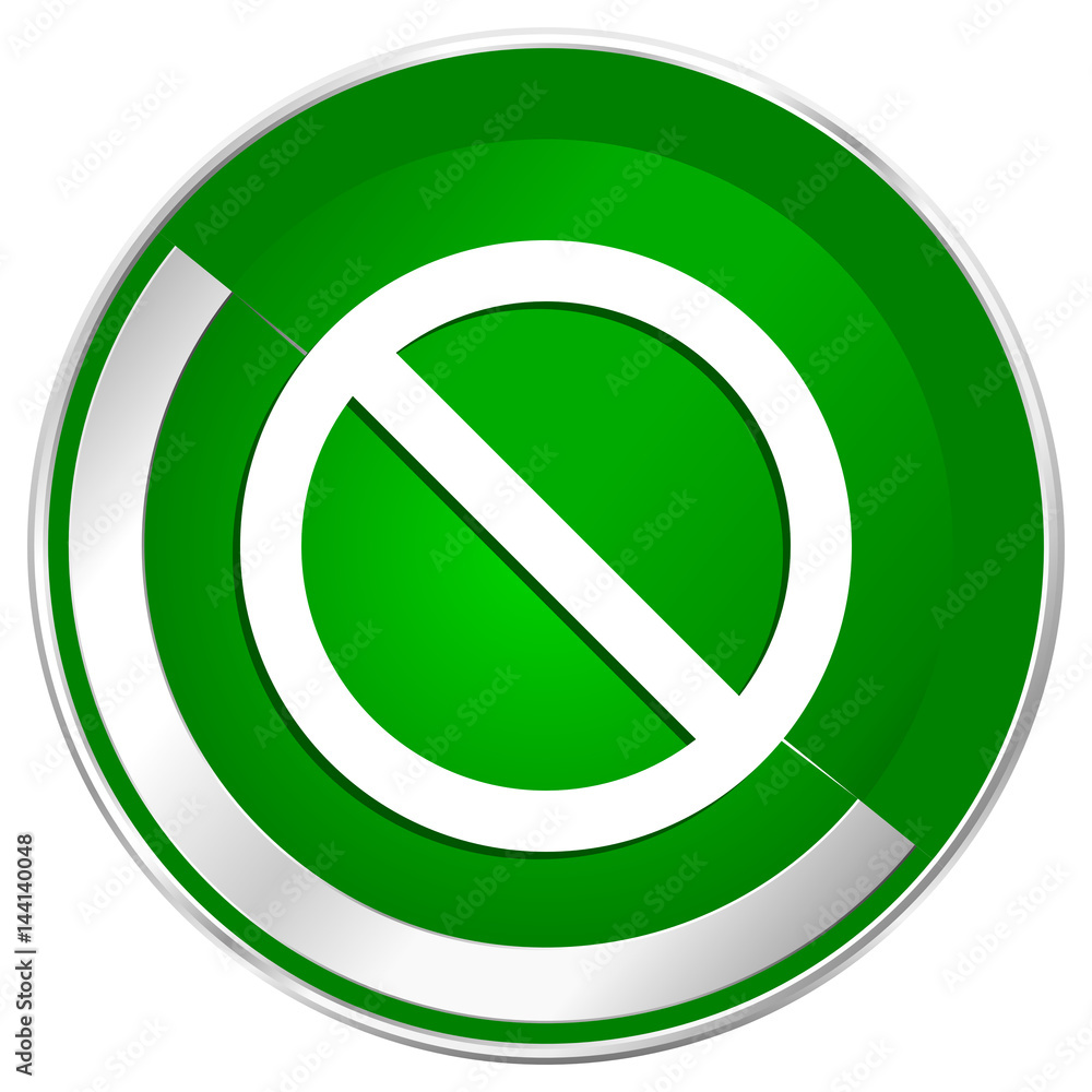 Poster access denied silver metallic border green web icon for mobile apps and internet.