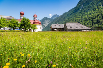 St. Bartholomae at Koenigssee near Berchtesgaden in Summer, Bavaria, Germany