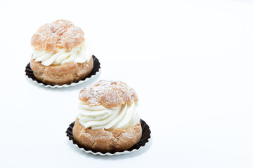 Choux a la creme pastry delicious isolated in white background