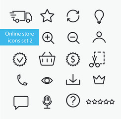 Online store icons