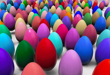 abstract colorful easter eggs background 3D rendering