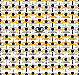 Leadership business pattern background - Team leader in chain, vector