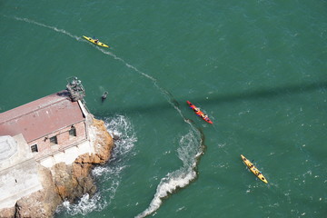 Kayaking under the Golden Gate Bridge