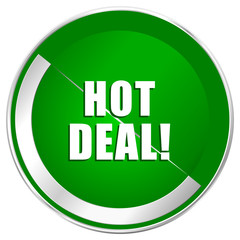 Hot deal green icon.