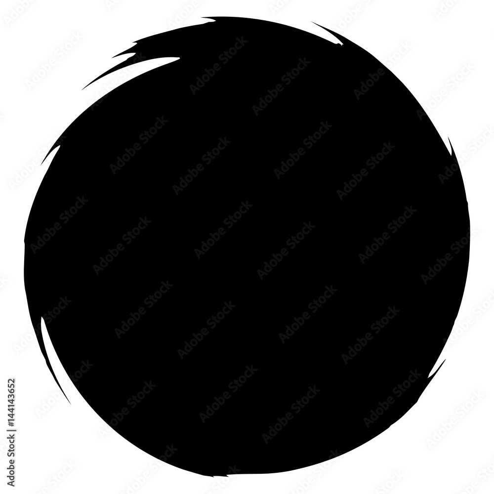 Poster grungy smeared circle. abstract splash shape silhouette.