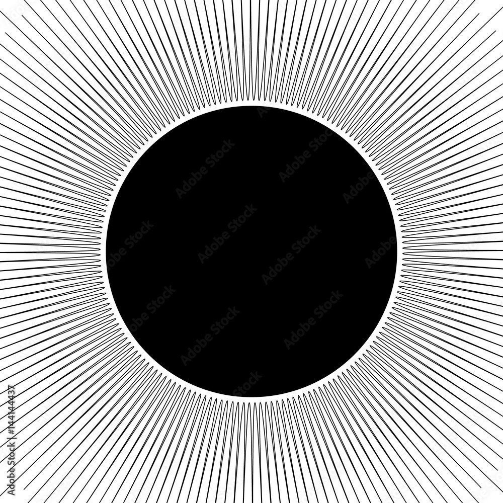 Poster concentric circular pattern. random burst, radiating, radial element with distortion