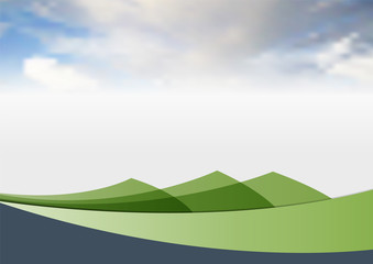 Obraz premium Szablon tła zieleni do prezentacji z pustej przestrzeni kopii. ilustracja grafiki wektorowej