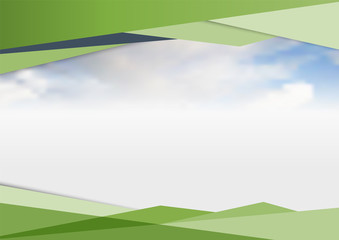 Obraz premium Greenery Background template for presentation with empty copy space. illustration vector artwork