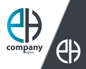 Obraz premium Initial Letter EH PH With Linked Circle Logo