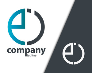 Initial Letter PJ EJ PI EI With Linked Circle Logo