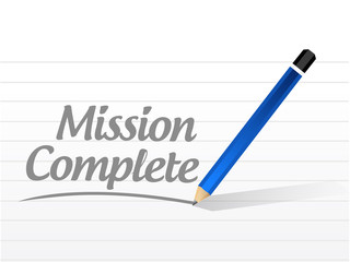 mission complete message sign concept