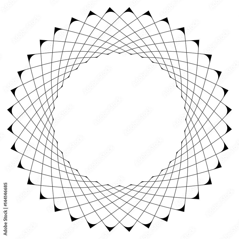 Aufkleber geometric circular pattern. abstract motif with radiating intersecting lines