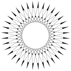 Geometryczny wzór kołowy. Abstrakcyjny motyw z promieniście przecinającymi się liniami - 144146667