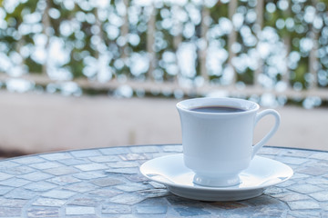 Coffee cup in the morning.