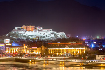 Fototapeta na wymiar the potala palace at night