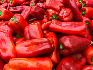 Fresh red peppers.