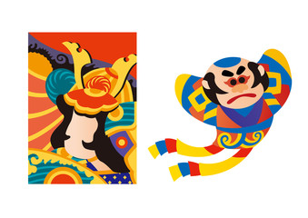 日本の凧、正月素材