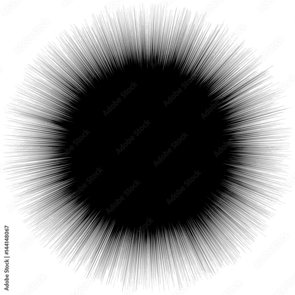 Aufkleber abstract illustration with radial, radiating random lines. irregular rays, beams. abstract circular 