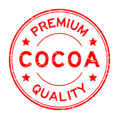 Grunge red premium quality cocoa round rubber seal stamp