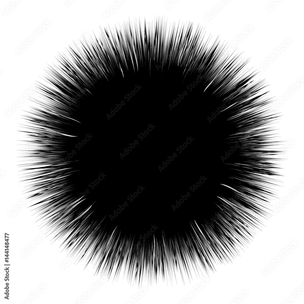 Poster radial lines rays, beams abstract illustration. radiating random lines concentric pattern.