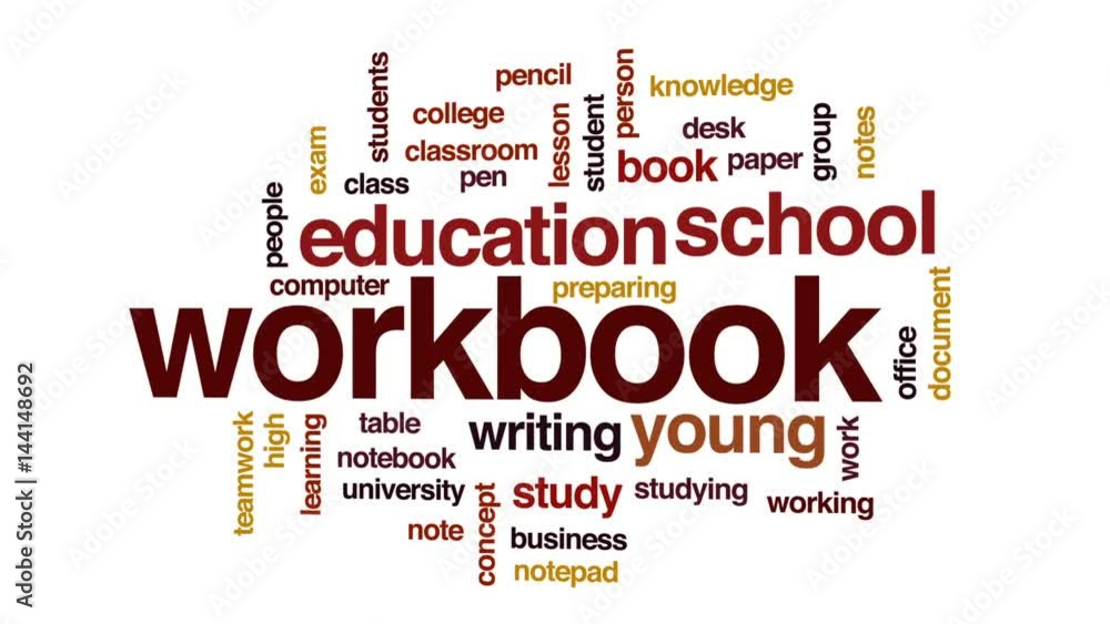 Poster workbook animated word cloud, text design animation.